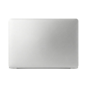 Closed silver laptop lid mockup
