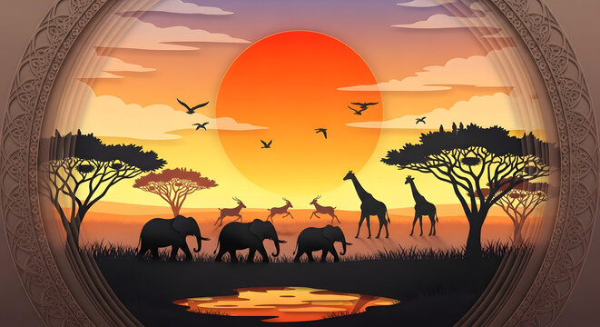 World Wildlife Day Savanna Sunset Guardians &ndash; Conserve Medicinal Plants, Elephants, Giraffes & Biodiversity Now!