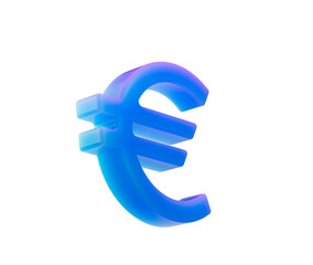 Obraz premium Vibrant blue 3D Euro symbol. Modern currency concept for finance and economy. 3d illustration
