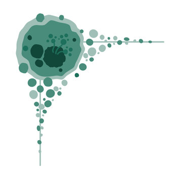 Green mold frame and mildew growth pattern in damp building. Fungal spores vector illustration.