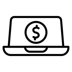 PayPal Payment Vector Line Icon Design