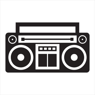 Retro Ghetto Blaster Stereo from the 90s Silhouette