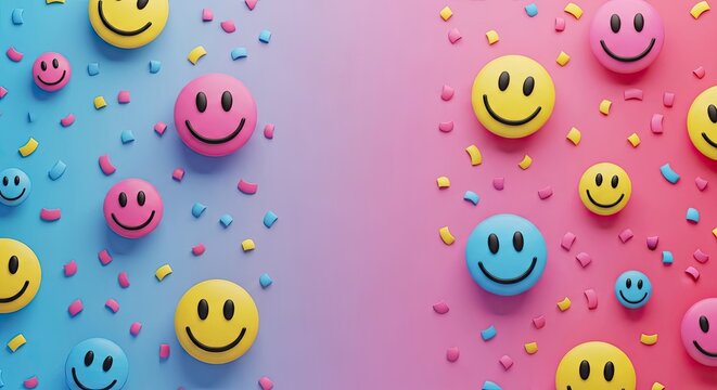 April fools' day smiley faces prank celebration background
