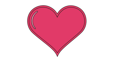 Glossy Pink Heart Icon for Love and Romance