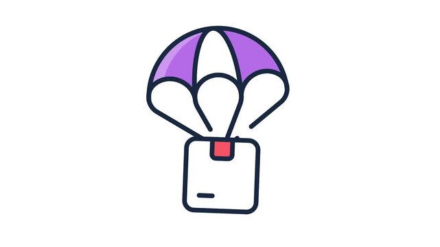 Creatively crafted flat outline style animated icon of air shipping