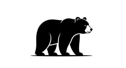 Fototapeta premium Black Bear Silhouette Profile View Illustration.
