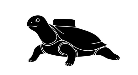 Obraz premium Black Turtle Silhouette Graphic Illustration.