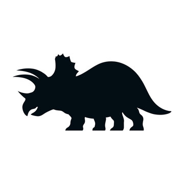 Dinosaur Triceratops silhouettes