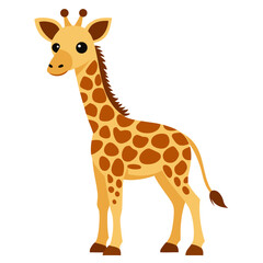 Obraz premium Cute Baby Giraffe illustration on white background. Isolated сolorful vector illustration