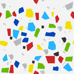 Memphis style seamless pattern. Colorful geometric shapes print. Funky mosaic background for wrapping paper and fabric. Creative abstract trendy design with basic geometric shapes. 