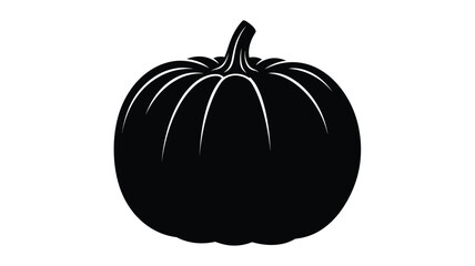 a detailed black pumpkin illustration a simple and striking autumnal design silhouette © Rakib
