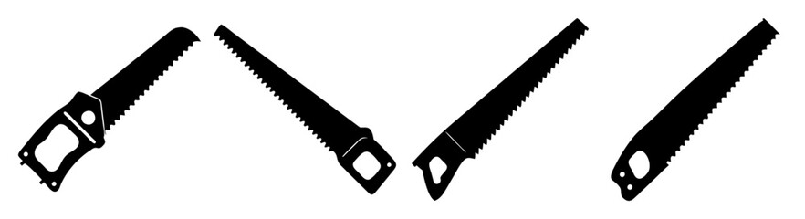 Obraz premium Three black pruning shears tools isolated on white background for gardening and plant care cutting