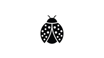 a detailed black ladybug icon design with distinct spots silhouette © Rakib