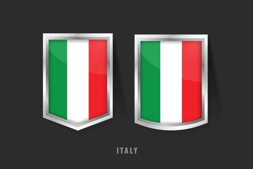 Fototapeta premium Vector Illustration of ITALY Label Logo. ITALY Badge Sign ITALY With Flag, Italian Product Label Banners Template.