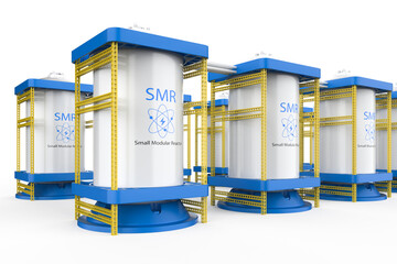 Smr or small modular nuclear reactors power plant isolated