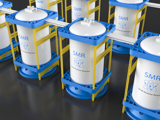 Smr or small modular nuclear reactors power plant