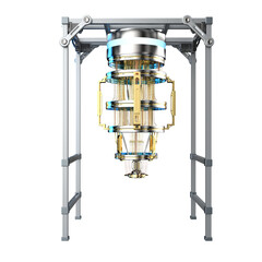 Golden quantum computer machine isolated on white