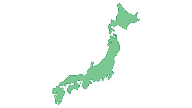 Japan outline green