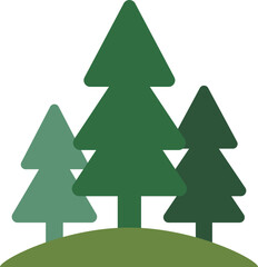 Obraz premium Pine Trees On Hill Illustration