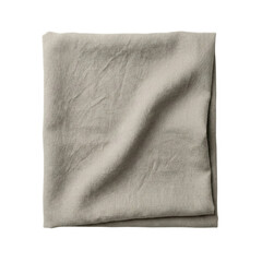 Fototapeta premium Folded beige linen fabric piece isolated