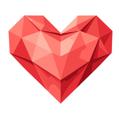 Origami heart with no background