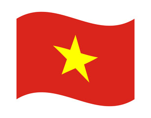 Vietnam flag waving in wind on transparent background