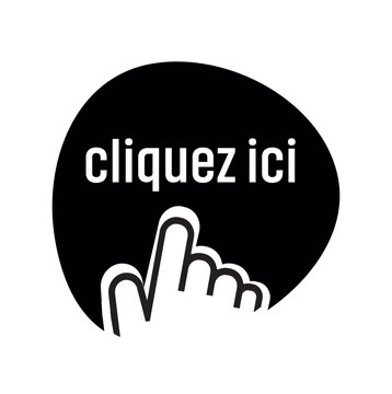 cliquez ici text on white background. klick here in french language.