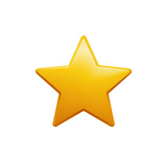 Obraz premium Single bright yellow five pointed star with subtle shading on black gold golden, Cut Out, Isolated On White Background, Png Transparent
