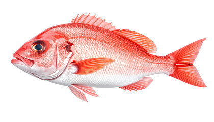 Obraz premium Red snapper fish suitable for a seafood restaurant menu, isolated on a transparent background