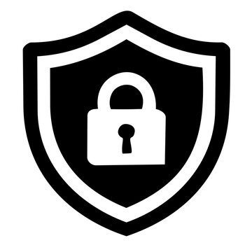 Security shield with lock icon　盾＋鍵アイコン