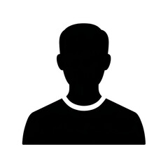 Male Silhouette Outline Head Shoulders T Shirt Black Background image, Cut Out, Isolated On White Background, Png Transparent