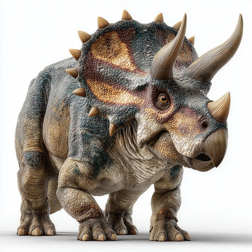 Realistic Centrosaurus dinosaur character isolated on white background