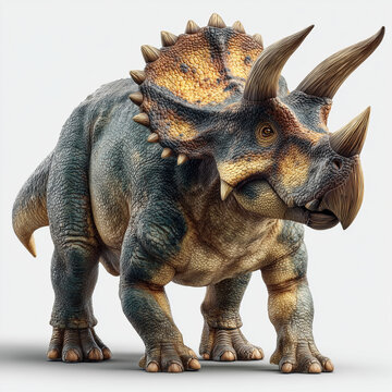 Realistic Centrosaurus dinosaur character isolated on white background