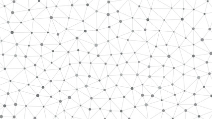 Abstract white mesh network with gray dots and lines
