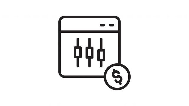 Animated Online Trading Website Icon Motion Graphic for Financial Platform