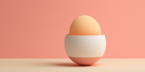 Minimalist egg in modern cup