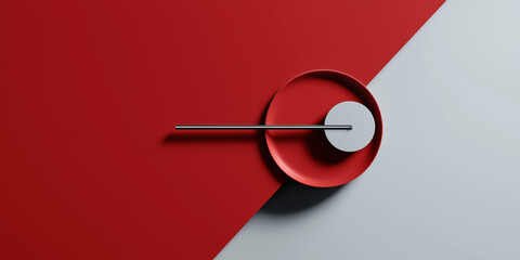 Minimalist red and gray abstract geometric art