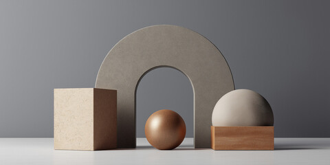 Abstract geometric shapes composition