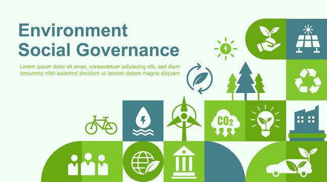 ESG Background for Sustainable Business and Organization &ndash; Modern Clean Vector Design