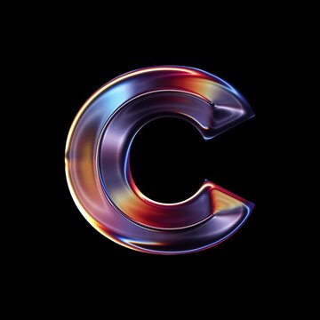 Transparent Chrome letter C small