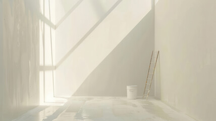 Obraz premium Empty room preparing for home renovation painting