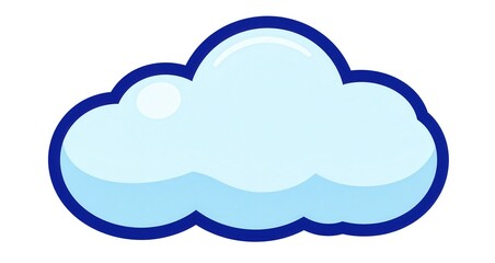 A simple illustration of a cloud with a dark blue outline and light blue fill on a white background, representing a weather symbol or icon for various digital applications