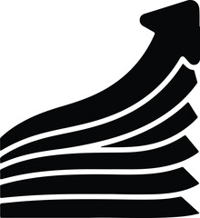 Fototapeta premium Silhouette modern business growth arrow symbol with layered progress illustration vector