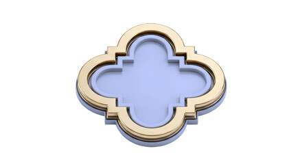 Gold and Gray Quatrefoil Ornament