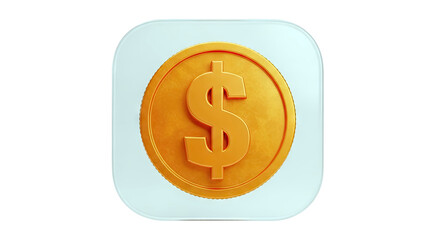Golden Dollar Coin Icon