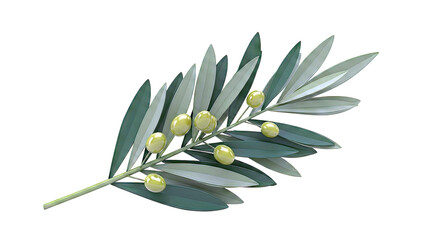 Olive Branch with Green Olives