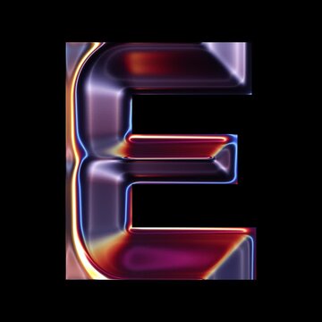 Transparent Chrome letter E