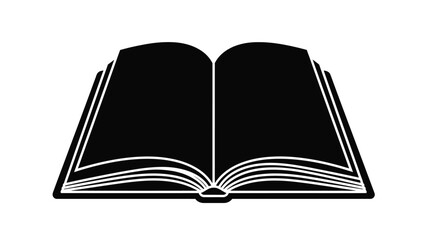 Fototapeta premium an open book illustration black and white simple design silhouette
