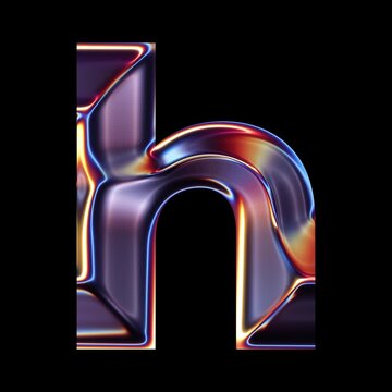 Transparent Chrome letter H small