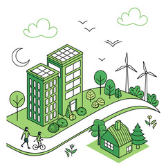 Sustainable urban living with renewable energy and green spaces